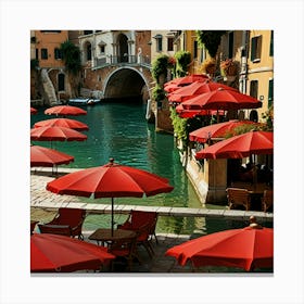 Default Red Umbrellas In Italy Art 0 Canvas Print