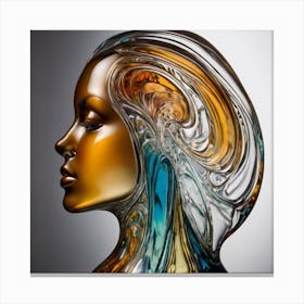 Glass Sculpture Of A Woman Canvas Print