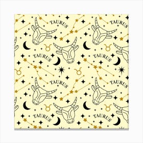 Taurus Zodiac Pattern Canvas Print