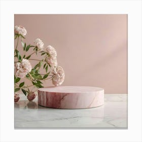 Pink Marble Cake Stand 5 Canvas Print