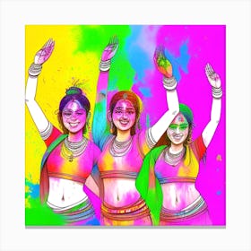 Holi peopke Canvas Print