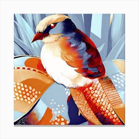 Sienna and Gray Stylized Bird Canvas Print