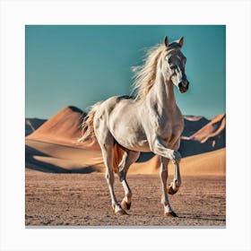 White Horse In The Desert 1 Canvas Print