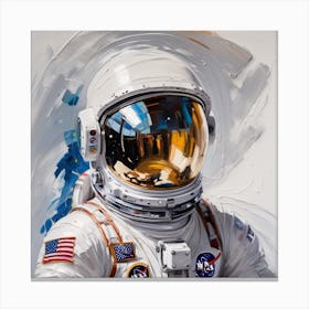 Astronaut Day Spaceman In White Space Suit Costume Open Glass Helmet 1 (1) Canvas Print