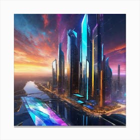 Futuristic Cityscape 110 Canvas Print