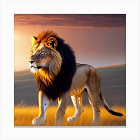 Lion At Sunset Canvas Print