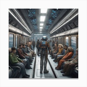 Train In Space 2 Canvas Print