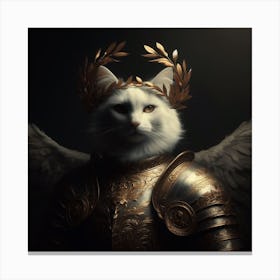 Cat In Armour Canvas Print