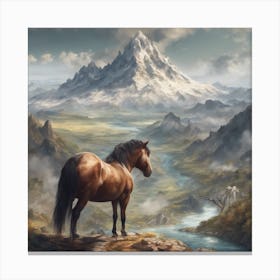 Horse In The Mountains Canvas Print