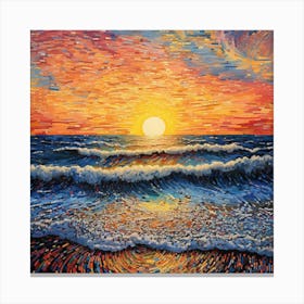 Sunset At The Beach 8 Canvas Print