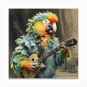 Parrot Playing Guitar 5 Canvas Print