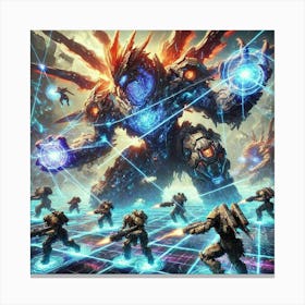 A Vivid Depiction Of The Kaiju Coordination Abilit Canvas Print