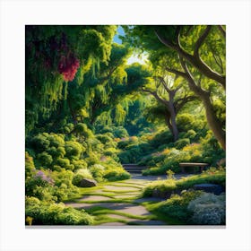 Tranquil Haven: A Serene Garden Escape 2 Canvas Print