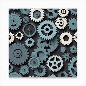 Cogs And Gears Background 1 Canvas Print
