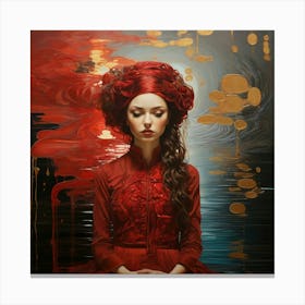 'The Woman In Red' Canvas Print