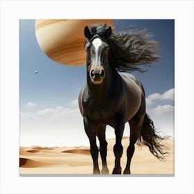 Horse In The Desert Canvas Print