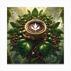 Coffee Cup In The Jungle Canvas Print