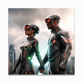 Futuristic Couple 70 Canvas Print