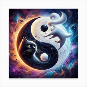 Yin Yang Cats 9 Canvas Print