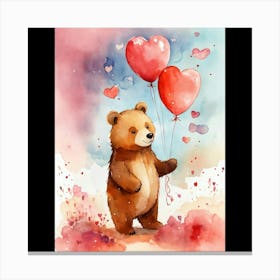 Valentine Bear Canvas Print