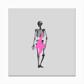 Pink Lightning Skeleton Canvas Print