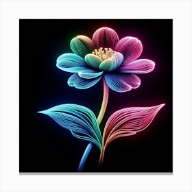 Neon Flower 1 Canvas Print