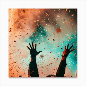 Confetti In The Air Holi Festival India Canvas Print