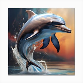 Dolphin Jumping Canvas Print