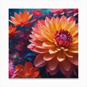 Dahlias Canvas Print