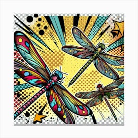 Pop Dragonflies 1 Canvas Print