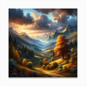 Sunset In The Mountains 4 Canvas Print