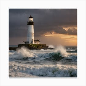 Lighthouse At Sunset Canvas Print