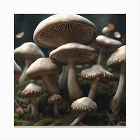 Mushrooms In The Forest 33 Canvas Print