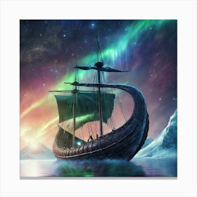 238534 Valhalla Viking Ship Flying To The Moon Through Au Xl 1024 V1 0 Canvas Print