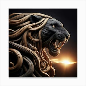 Lion Sculpture Canvas Print