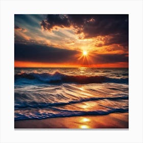 Sunset At The Beach 465 Canvas Print