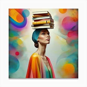 Surreal Elegance and Geometric Book Balance Canvas Print