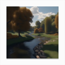 River In Autumn 4 Canvas Print