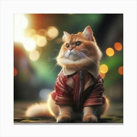 Cat In A Jacket Canvas Print