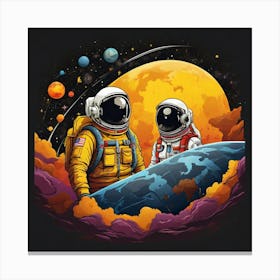 Astronauts In Space Canvas Print