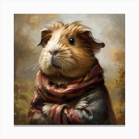 Classical Portrait Of A Guinea Pig Canvas Print