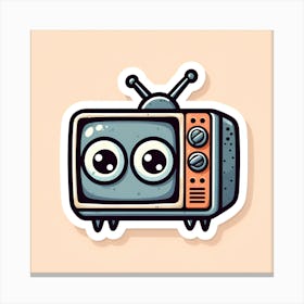 Cartoon Tv Sticker Canvas Print