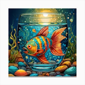 Goldfish In A Bowl 4 Canvas Print