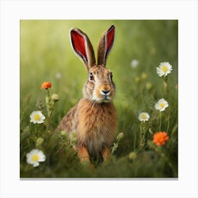 Hare In The Meadow Canvas Print