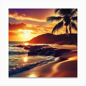 Sunset On The Beach 236 Canvas Print