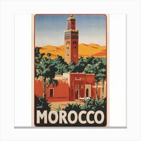Morocco Travel Poster Canvas Print