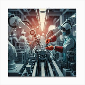 Robots In The Factory 1 Canvas Print