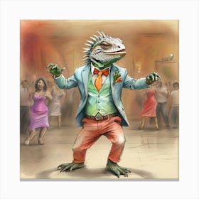 Iguana Dancing Canvas Print