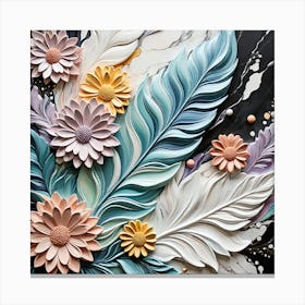 Abstract Of Flowers And Leaves Canvas Print