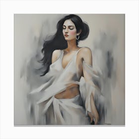 Woman In White Canvas Print